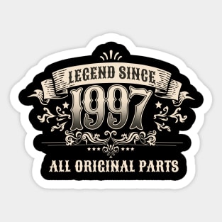 Retro Vintage Birthday Legend since 1997 All Original Parts Sticker